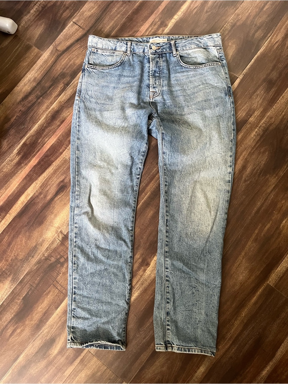 Topman Light Wash Straight Leg Jeans